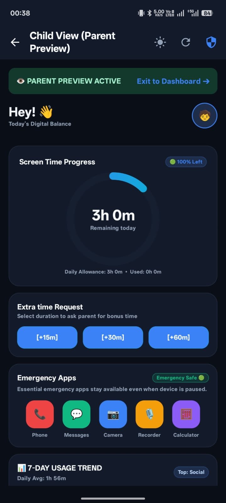 Child View Screen Time