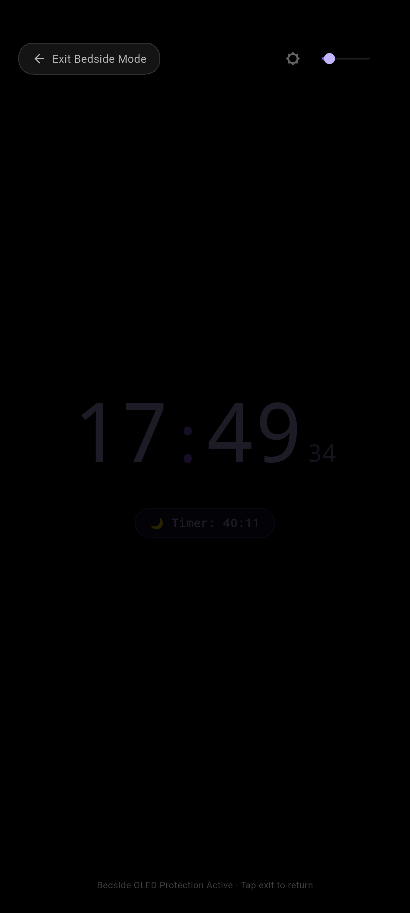 Bedside Mode Screen